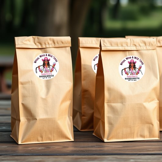 Cowgirl Junggeselinnen-Abschied Whips Wine & Wild Runder Aufkleber