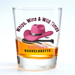 Cowgirl Junggeselinnen-Abschied Whips Wine & Wild Schnapsglas