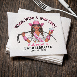 Cowgirl Junggeselinnen-Abschied Whips Wine & Wild Serviette