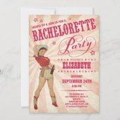 Cowgirl-Junggeselinnen-Abschieds-Einladungen Einladung (Vorderseite)