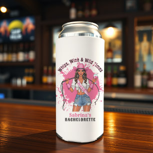 Cowgirl-Junggesellinnenparty-Peitschen Wein & wild Selters Dosenkühler
