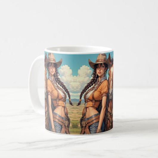 Cowgirl Kaffeetasse (Vorderseite Links)