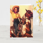 Cowgirl Karte (Gelbe Blume)