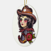 Cowgirl Keramik Ornament (Links)