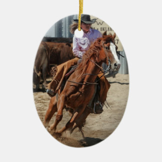Cowgirl Keramikornament