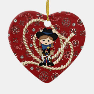 Cowgirl Keramikornament