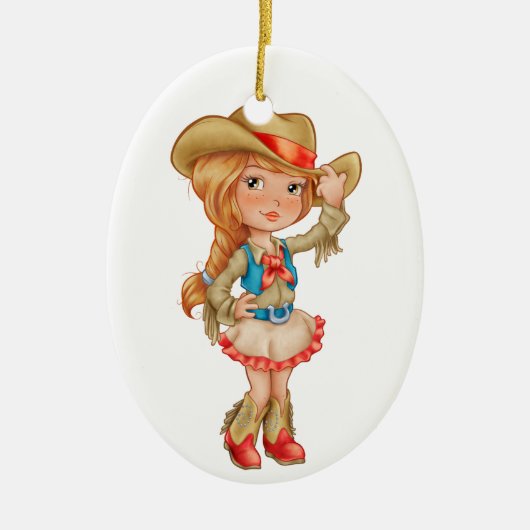Cowgirl Keramikornament (Vorne)
