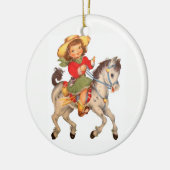 Cowgirl-Kind Keramikornament (Links)