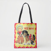 Cowgirl-Kind mit Pferdekundenspezifischer Tasche (Vorderseite)