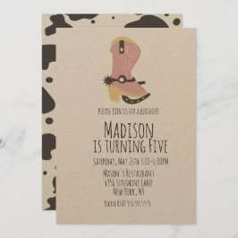 Cowgirl Kuh Geburtstagsfeier jede zeitliche Einlad Ankündigung