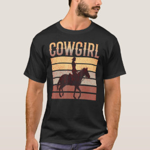 Cowgirl Kuh Mädchen Pferd Braun Cowgirl T-Shirt
