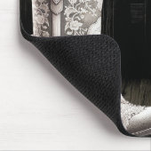 Cowgirl Lace & Pearls Stiefel Weiße Blume Rustikal Mousepad (Ecke)