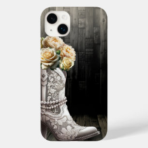 Cowgirl Lace Stiefel & Weiße Blumen Rustikale Hoch Case-Mate iPhone 14 Plus Hülle