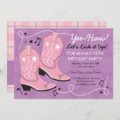 Cowgirl lädt Geburtstags-Party Einladungen auf (Vorne/Hinten)