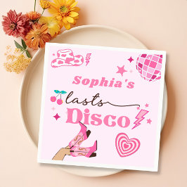 Cowgirl Last Disco Bachelorette Space Pink Party Serviette