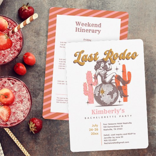 Cowgirl Last Rodeo Bachelorette Weekend Party Einladung