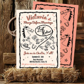 Cowgirl Last Rodeo Hand gezeichnet Funky Bachelore Einladung