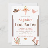 Cowgirl Last Rodeo Junggeselinnen-Abschied Einladung (Vorderseite)