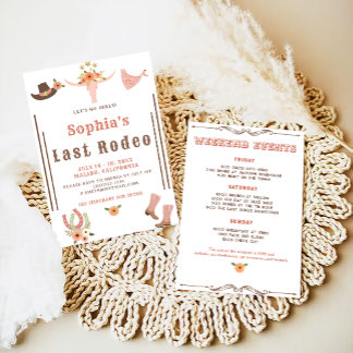 Cowgirl Last Rodeo Junggeselinnen-Abschied Einladung