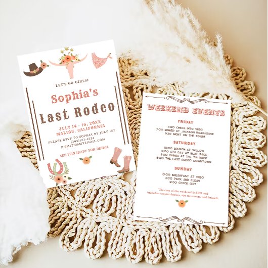 Cowgirl Last Rodeo Junggeselinnen-Abschied Einladung