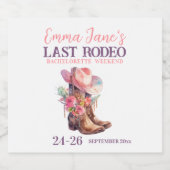 Cowgirl Last Rodeo Pink Bachelorette Schaumweinetikett (Einzelnes Label)