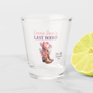 Cowgirl Last Rodeo Pink Bachelorette Schnapsglas