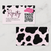 Cowgirl Last Rodeo Pink QR Code Registrierungskart Begleitkarte (Vorne/Hinten)