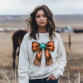 Cowgirl Leather Bow Sweatshirt