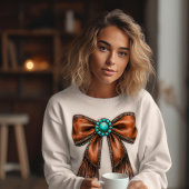 Cowgirl Leather Bow Sweatshirt