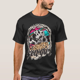 COWGIRL Leopard Kuh Muster Druck Serape Rodeo 2 T-Shirt