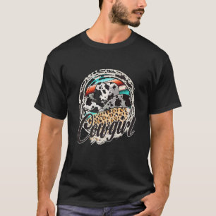 COWGIRL Leopard Kuh Muster Druck Serape Rodeo T-Shirt