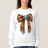 Cowgirl Leopard Leather Bow Sweatshirt (Vorderseite)
