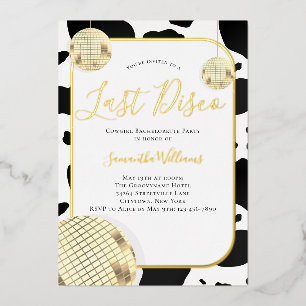 Cowgirl Letzte Disco-Junggesellinnenparty Folieneinladung