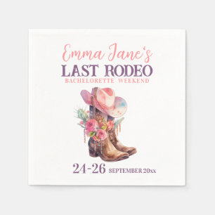 Cowgirl Letztes Rodeo Pink Junggesellinnenabschied Serviette