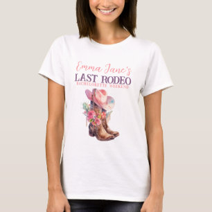 Cowgirl Letztes Rodeo Pink Junggesellinnenabschied T-Shirt