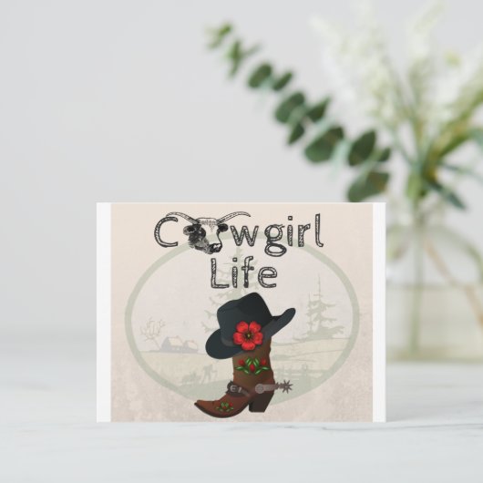 Cowgirl Life Postkarte (Stehend Vorderseite)