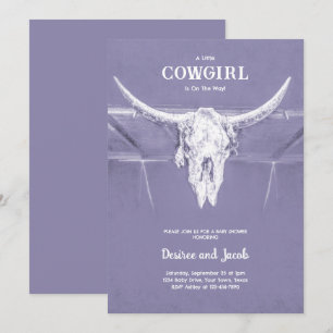 Cowgirl Lila Western Country Baby Shower Einladung