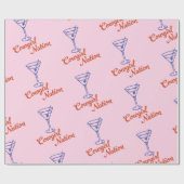 Cowgirl Martini Hand-Drawn Pink Gift Geschenkpapier (Flach)