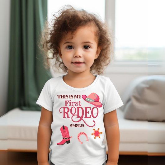 Cowgirl Mein 1. Rodeo Baby Mädchen zum ersten Gebu Baby T-shirt