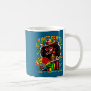 Cowgirl Melanin Mädchen Juneteenth 1865 schwarzer Kaffeetasse