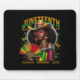 Cowgirl Melanin Mädchen Juneteenth 1865 Schwarzer Mousepad