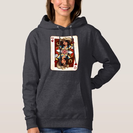 Cowgirl Midwest Queen of Hearts Card - Liebe Luck Hoodie (Vorderseite)