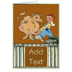 Cowgirl Milking Card