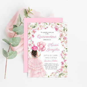 Cowgirl mit Balloons Quinceañera Einladung