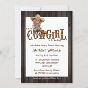 Cowgirl mit Cowboy-Stiefel Western Einladung