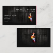 Cowgirl mit Gitarre; Schwarzes Visitenkarte (Vorne/Hinten)