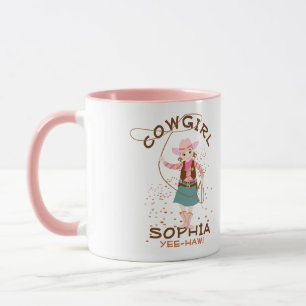 Cowgirl mit Lasso und Cacti Kindergeburtstag Party Tasse