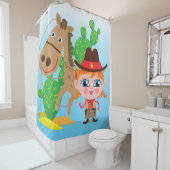 Cowgirl mit Pferd Duschvorhang (Beispiel)