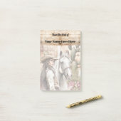 Cowgirl mit Pferdekakteen Post-it Klebezettel (Auf Schreibtisch)