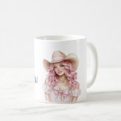 Cowgirl mit rosa Haaren Kaffeetasse (VorderseiteRechts)